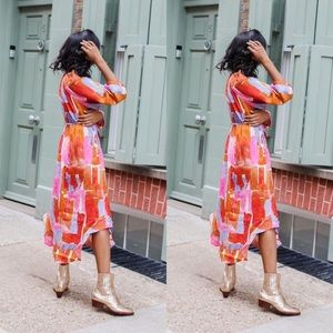 Anthropologie Maeve Jessamine Mock Neck Maxi Dress